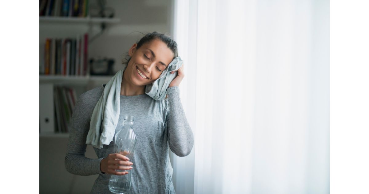 A woman in a post recovery workout