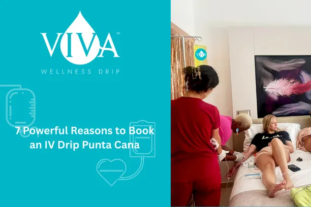 Luxury villa setting with a nurse administering IV therapy Viva Wellness in Punta Cana