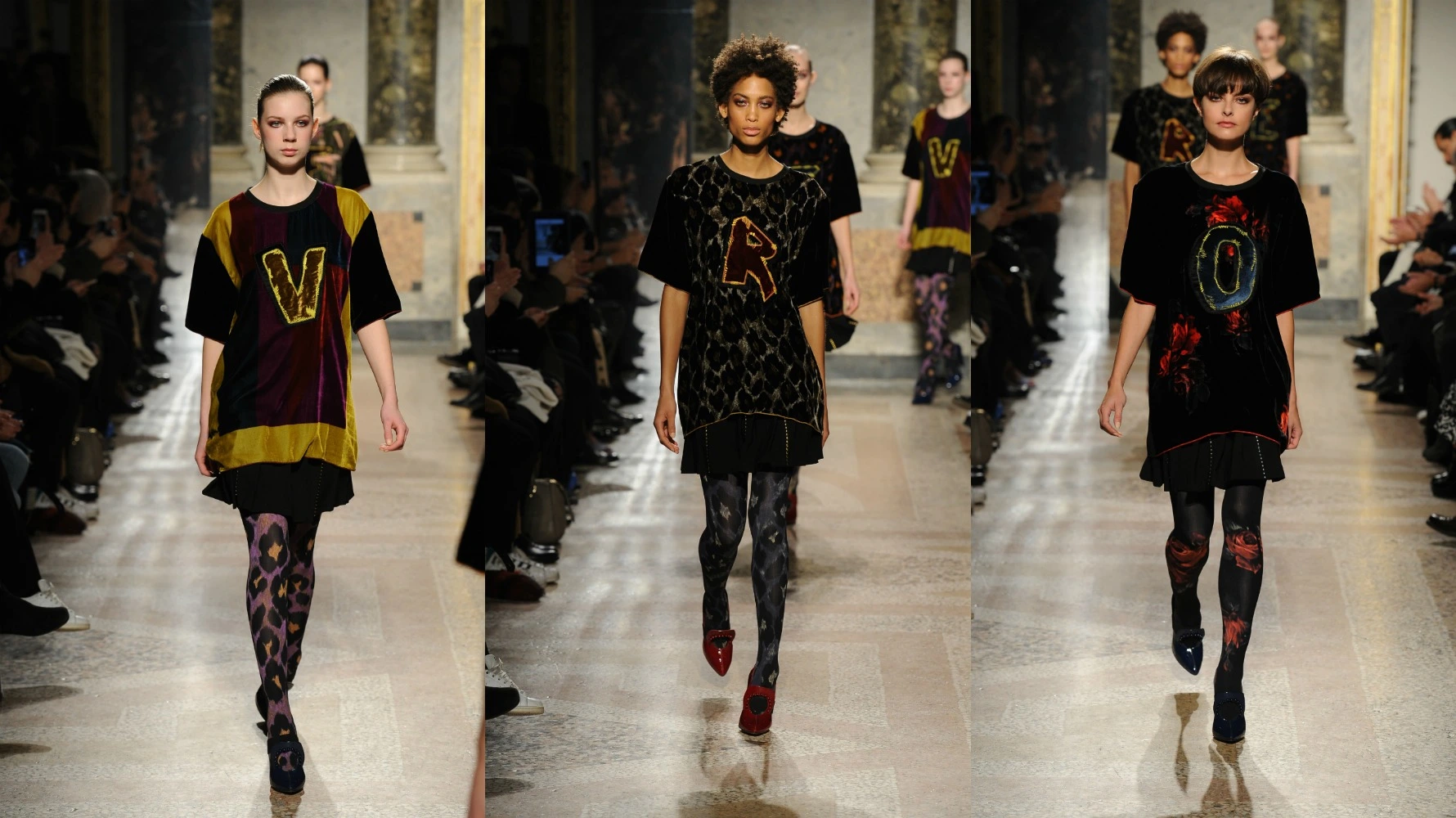 Three Different Women Walking in Milan Fashion Week