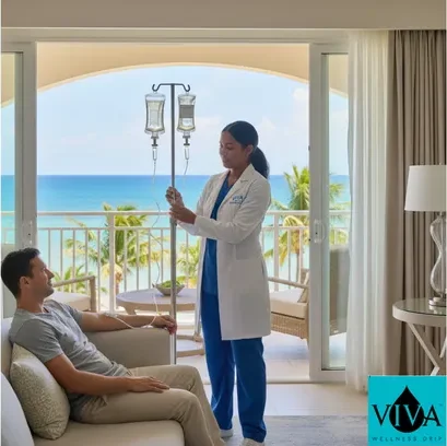 Mobile IV drip therapy Montego Bay Jamaica all-inclusive resort suite service by Viva Wellness Drip
