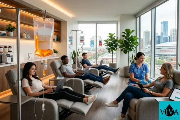 Map of IV therapy locations in Edmonton and booking guide for vitamin drips.
