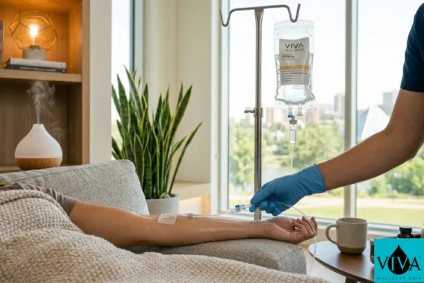 Professional mobile IV drip therapy setup for energy enhancement