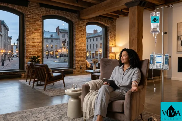 Premium IV Drip Montreal Canada service in a high-end residential setting for wellness and recovery.