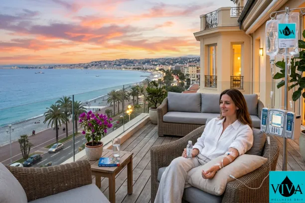 IV drip Nice, France session in a luxury French Riviera setting