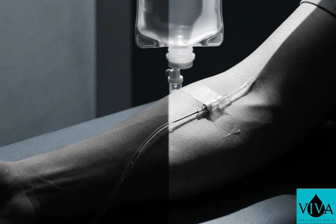 nfographic showing the scientific difference between oral vitamin digestion and IV nutrient absorption